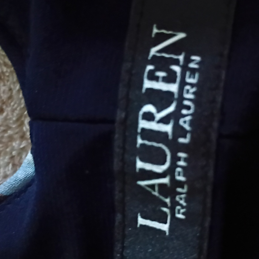 Lauren Ralph Lauren Navy Floral Maxi Dress.New Condition.Pit To Pit 18" - Picture 5 of 6